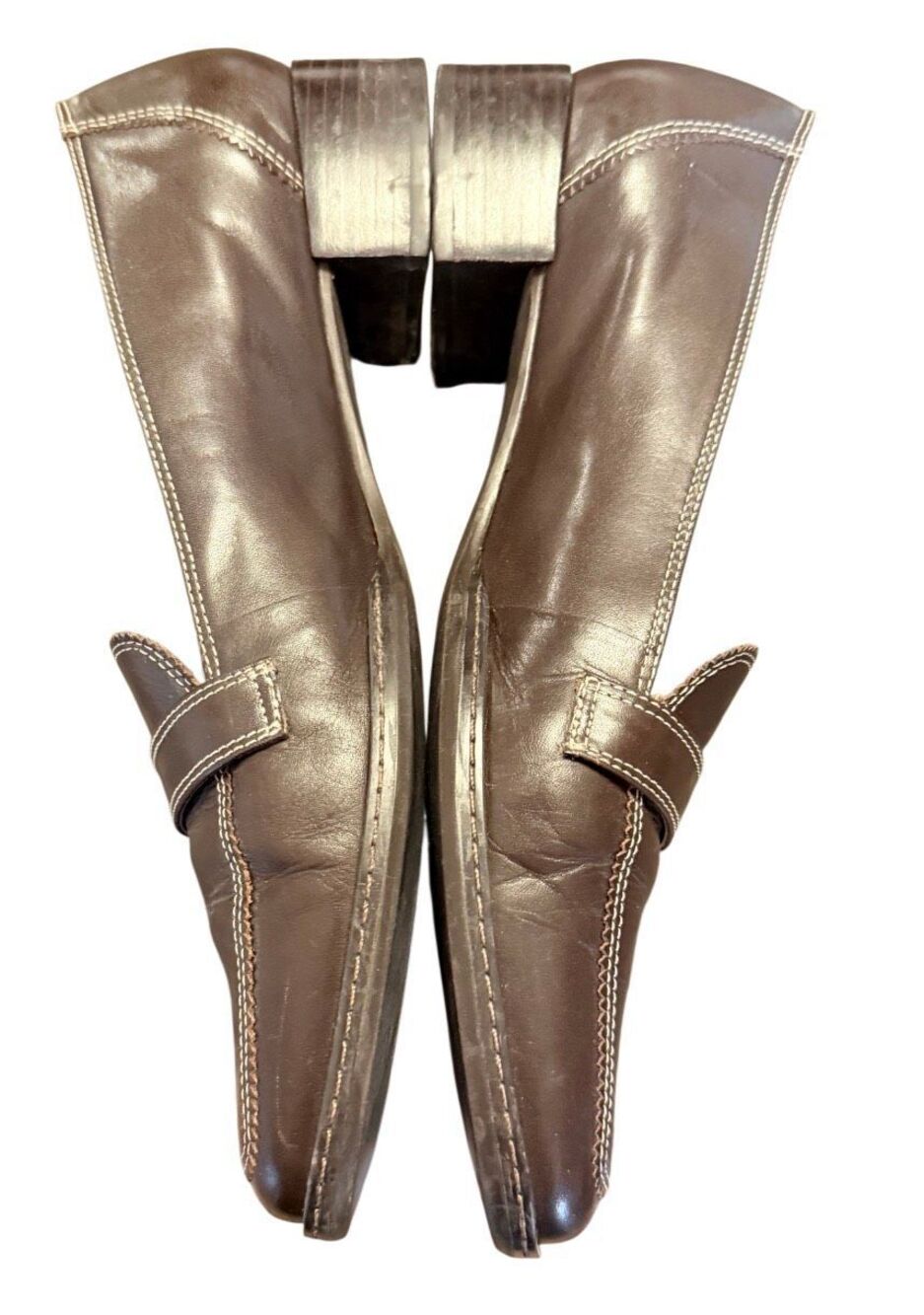 Etienne Aigner Vintage “Jules" Square-Toe Leather Loafers Brown Sz. 9.5 - Picture 11 of 16